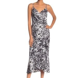 NWT Rachel Roy Dress Animal Print Cheetah Wrap V Cut Sleeveless Size 4